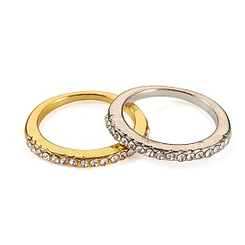 2шт. 2 цветные кольца из сплава с кристаллами и стразами