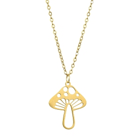 201 ожерелья с подвесками-грибами из нержавеющей стали, 304 ожерелья-цепочки из нержавеющей стали для женщин