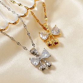 Латунные подвески-бантики с прозрачными кубическими цирконами, простой романтический подарок на День святого Валентина