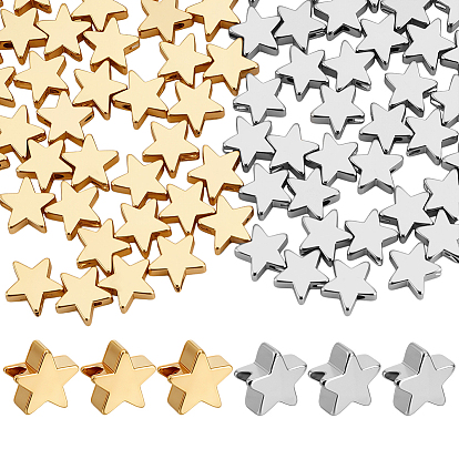 100 шт. 2 цвета латунных бусин, звезда