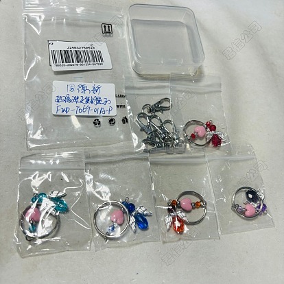 Porte-clés pendentif en verre et acrylique, avec porte-clés fendus, coeur & ange
