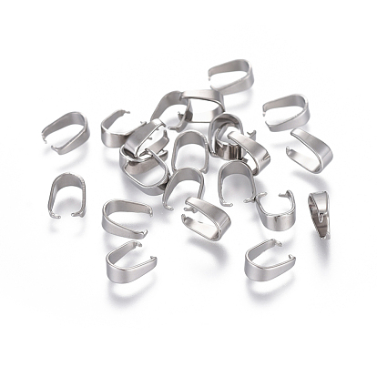 201 Stainless Steel Snap on Bails, for Pendant Making