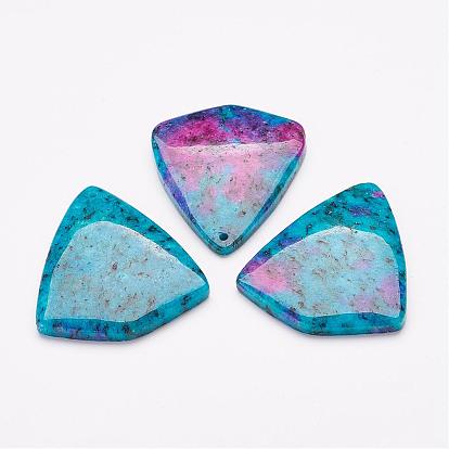 Natural Sesame Jasper/Kiwi Jasper Big Pendants, Triangle