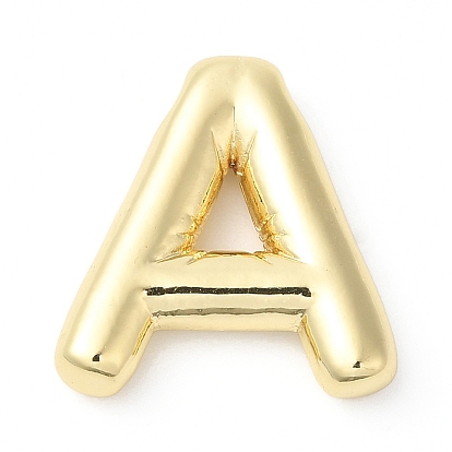 Eco-Friendly Rack Plating Brass Pendants, Long-Lasting Plated, Lead Free & Cadmium Free, Real 18K Gold Plated, Letter Charm