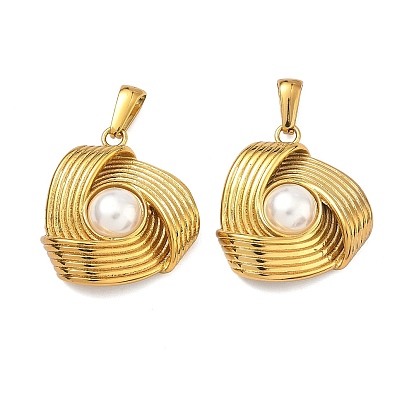 304 подвески из нержавеющей стали и АБС-пластика с имитацией жемчуга, подвеска в виде закрученного вихря