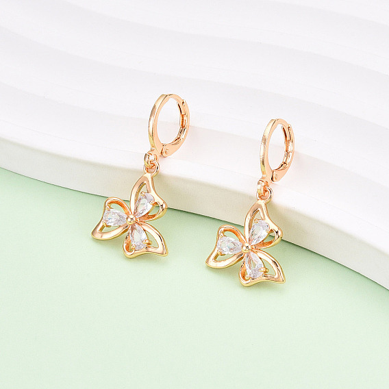 Серьги-гвоздики с застежкой-молнией из латуни с микропаве из кубических цирконий, долговечный, золотые