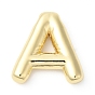 Eco-Friendly Rack Plating Brass Pendants, Long-Lasting Plated, Lead Free & Cadmium Free, Real 18K Gold Plated, Letter Charm