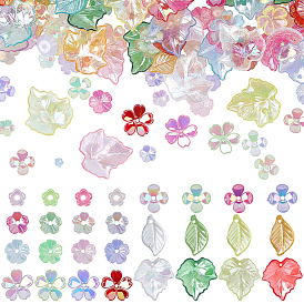 Набор для самостоятельного изготовления фурнитуры в виде цветочных листьев, включая акриловые подвески, акриловый шарик крышки