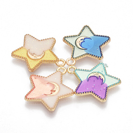 Pendentifs en émail , jouer avec la lune, or