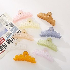 Retro Fan-Shaped Hair Clip for Girls, Candy-Colored Transparent Shark Hairpin
