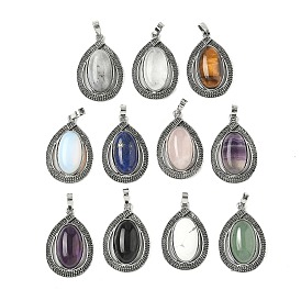 Драгоценный камень подвески, подвески из сплава, без свинца и без кадмия, старинное серебро и платина