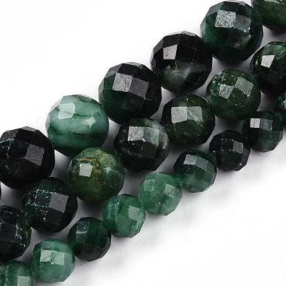 Бусины из натурального фуксита, круглый с гранями