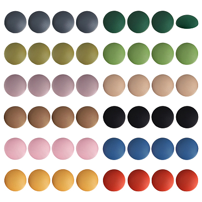 48шт 12 цветные кабошоны из непрозрачной смолы, полукруглый