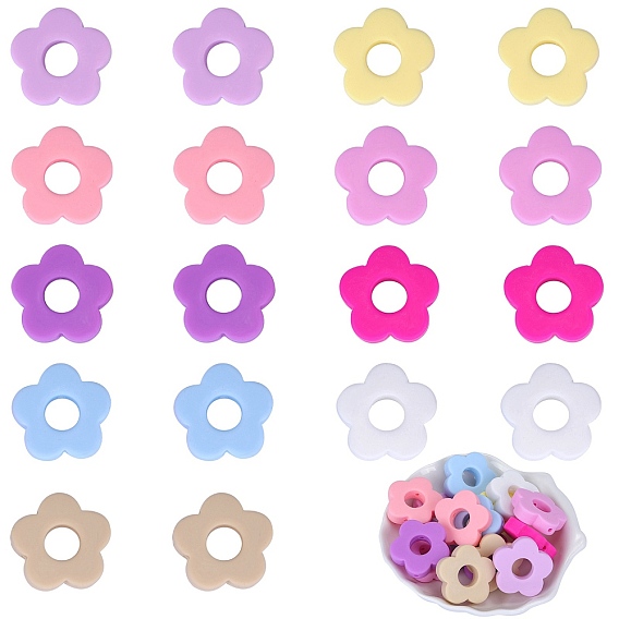18 шт. 9 цвета, цветочные, пищевые, экологически чистые силиконовые фокусные бусины