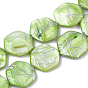 Freshwater Shell Beads Strands, Dyed and Drawbench, Hexagon