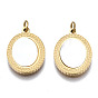 316 Surgical Stainless Steel Pendants, with Shell and Jump Rings, Oval