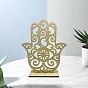 Hollow Wooden Candle Holder, for Home Decoration, Yoga/Hamsa Hand