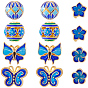 12Pcs 12 Styles Handmade Cloisonne Beads, Golden