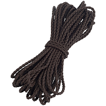 10M Round Imitation Leather Braided Cord, for Pillow Decor