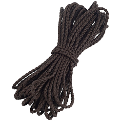10M Round Imitation Leather Braided Cord, for Pillow Decor