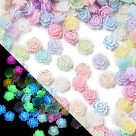 Luminous Resin Decoden Cabochons, Glow in the Dark, Flower