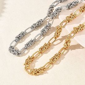 6мм 304 Текстурированные византийские цепочки из нержавеющей стали для женщин