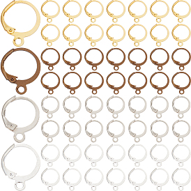 120шт. 4 цветная латунная фурнитура для серег с защелкой, швенза с горизонтальными петлями, долговечный