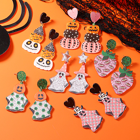 Funny Halloween Acrylic Stud Earrings