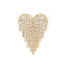 Броши в форме сердца из цинкового сплава с микропаве из прозрачного кубического циркония