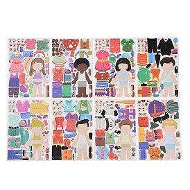 8Pcs PVC Waterproof Stickers, Self-adhesive Decals, Human