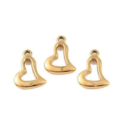 Ion Plating(IP) 304 Stainless Steel Pendants, Heart Charm