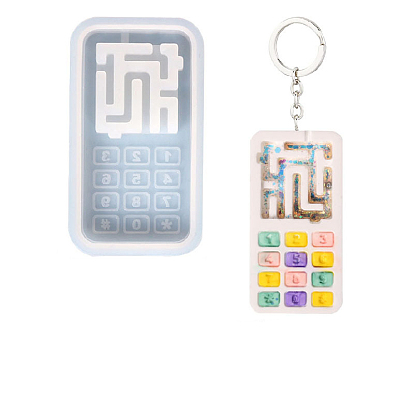 Food Grade Silicone Quicksand Molds, Key Chain Shaker Molds, for UV Resin, Epoxy Resin Craft Making, with Stainless Steel Beads
