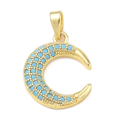 Colgantes de diamantes de imitación de bronce, encantos de luna creciente