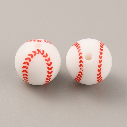 Perles de silicone écologiques de qualité alimentaire, baseball