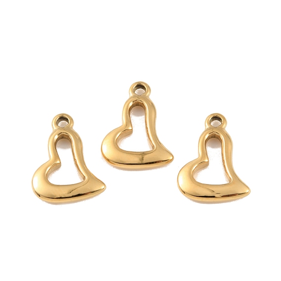 Ion Plating(IP) 304 Stainless Steel Pendants, Heart Charm