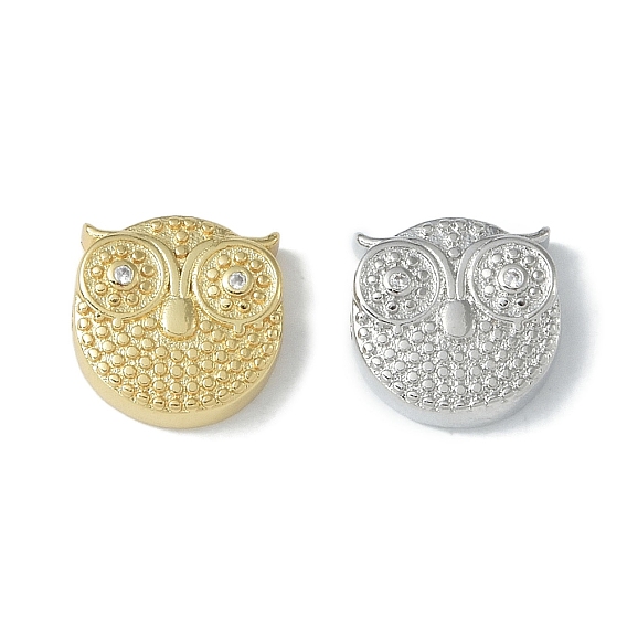 Покрытие стойки латунь микропаве прозрачные кубические циркониевые бусины, долговечный, без свинца и без кадмия, сова