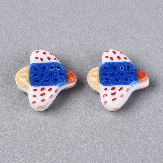 Печатные непрозрачные бусины из смолы, птица