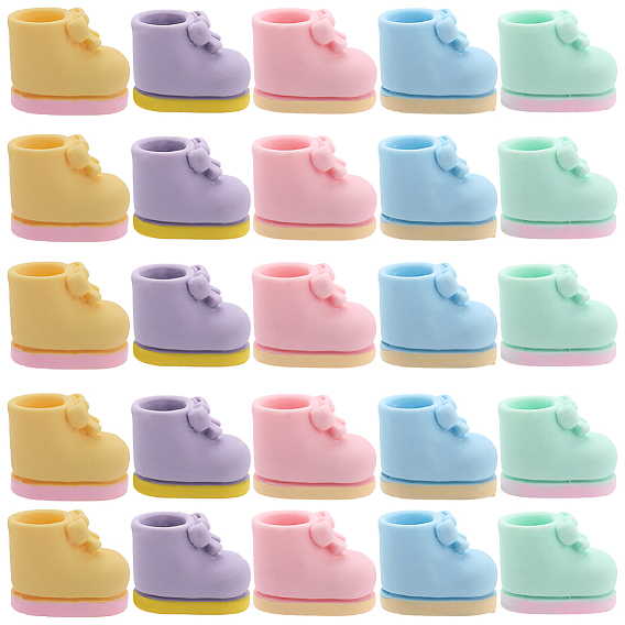 20шт 5 цветные кабошоны из непрозрачной смолы, ботинок