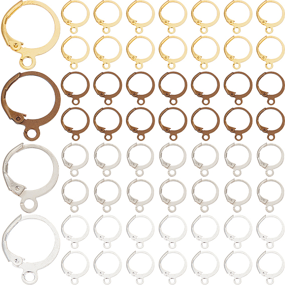 120шт. 4 цветная латунная фурнитура для серег с защелкой, швенза с горизонтальными петлями, долговечный