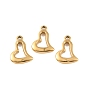 Ion Plating(IP) 304 Stainless Steel Pendants, Heart Charm
