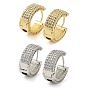 Brass Micro Pave Cubic Zirconia Hoop Earrings for Women