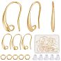 30 шт латунные серьги крючки, с горизонтальной петлей, без кадмия, без никеля и без свинца, с 30открытыми соединительными кольцами и 100пластиковыми ушными гайками