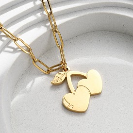 Вишня 304 ожерелья из нержавеющей стали для женщин