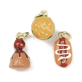 Латунь эмаль подвески, золотые