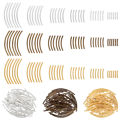 216 шт. 18 стили латунные изогнутые трубчатые бусины