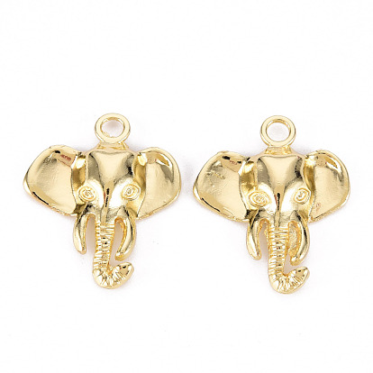 Crémaillère pendentifs en alliage placage, sans cadmium et sans plomb, éléphant