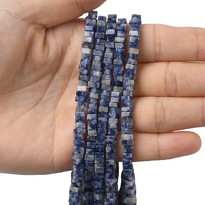 Натуральное синее пятно нитки из бисера яшмы, квадратный