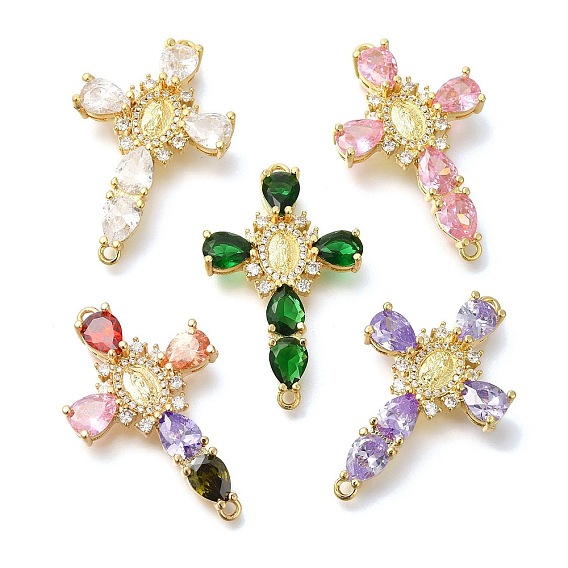 Стойки обшивки латунные микро проложить куб ссылки циркония, долговечный, без кадмия и без свинца, крест с подвесками-соединителями Девы Марии