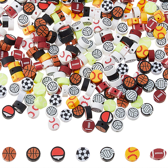 300 бусины из полимерной глины ручной работы., футбол баскетбол регби волейбол бейсбол
