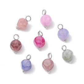 Подвески из натурального цветного турмалина, с медными петлями